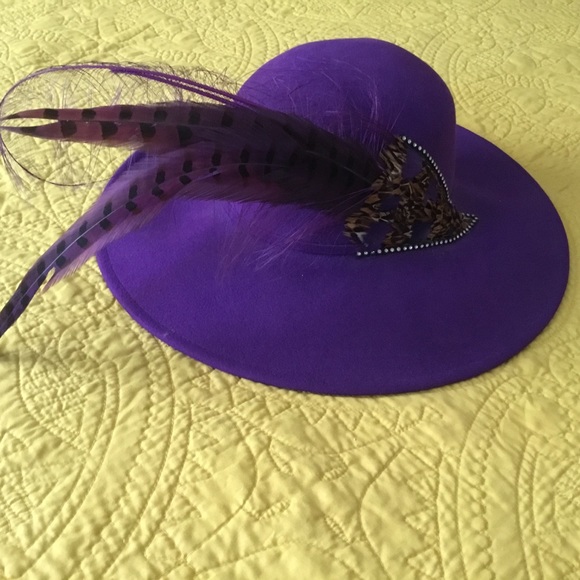 Vintage Accessories - 🚫SOLD🚫VTG Mr John Purple Wool New York Paris Hat